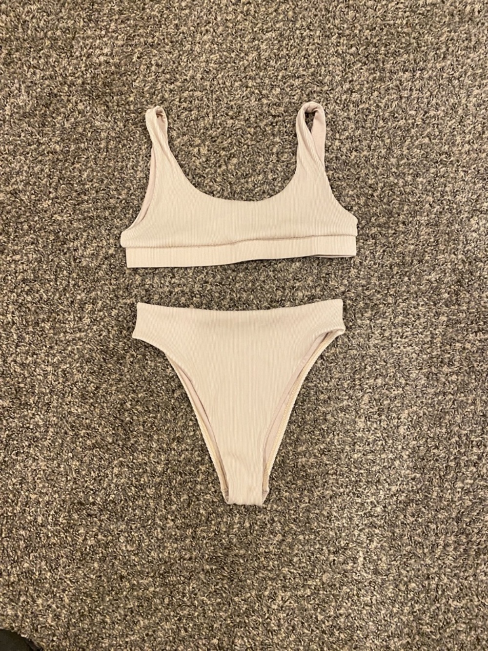 Demi’s Ribbed Swim Set - Light Beige